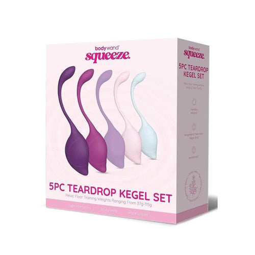 Bodywand Squeeze 5pc Teardrop Kegel Set - Weighted Kegel Set - 5 Piece Kit Bodywand Discreet Intimate Essentials.