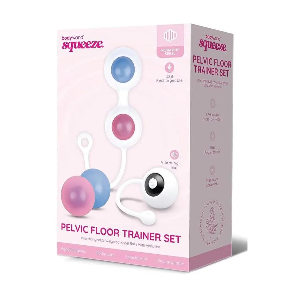 Bodywand Squeeze Pelvic Floor Trainer Set - USB Rechargeable Weighted Vibrating Kegel Set Bodywand Discreet Intimate Essentials.