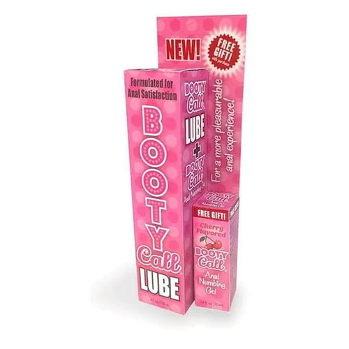 Booty Call Lube Duo - 188 ml Anal Lubricant with 10 ml Numbing Gel Little Genie Discreet Intimate Essentials.