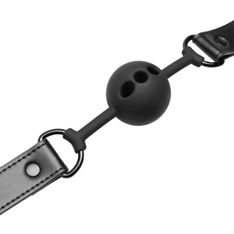 Breathable Silicone Ball Gag Black Bedroom Fantasies Discreet Intimate Essentials.