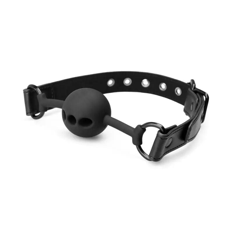 Breathable Silicone Ball Gag Black Bedroom Fantasies Discreet Intimate Essentials.
