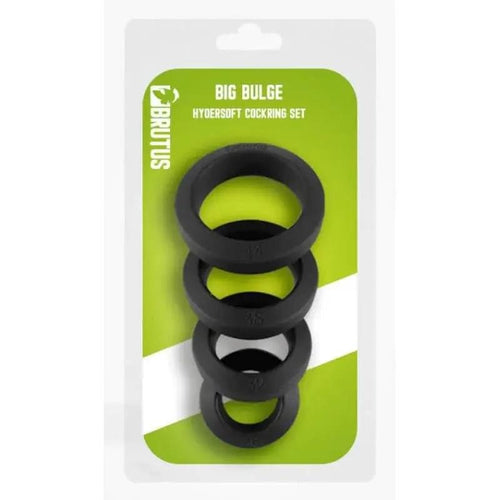 Brutus Big Bulge Silicone Cock Ring 4 Pc Set Brutus Discreet Intimate Essentials.