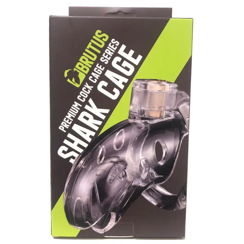 Brutus Shark Chastity Cage Clear Brutus Discreet Intimate Essentials.