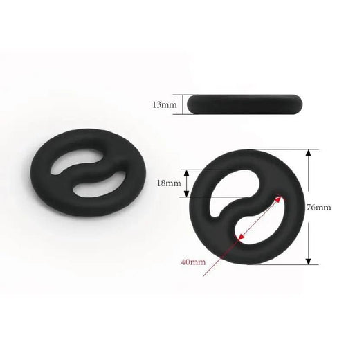 Brutus Yin Yang Silicone Cock and Ball Duo Ring Brutus Discreet Intimate Essentials.