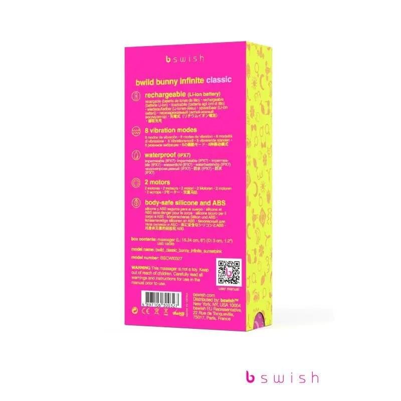 Bwild Bunny Classic Infinite Sunset Pink Bswish Discreet Intimate Essentials.