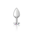 Cheeky Charms Silver Metal  Butt Plug w Heart Clear Jewel Medium Cheeky Charms Discreet Intimate Essentials.