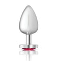 Cheeky Charms Silver Metal  Butt Plug w Heart Pink Jewel Large Cheeky Charms Discreet Intimate Essentials.