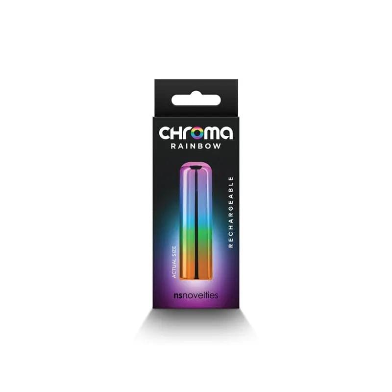 Chroma Rainbow - Small - Metallic Rainbow 6.8 cm USB Rechargeable Bullet NS Novelties Discreet Intimate Essentials.