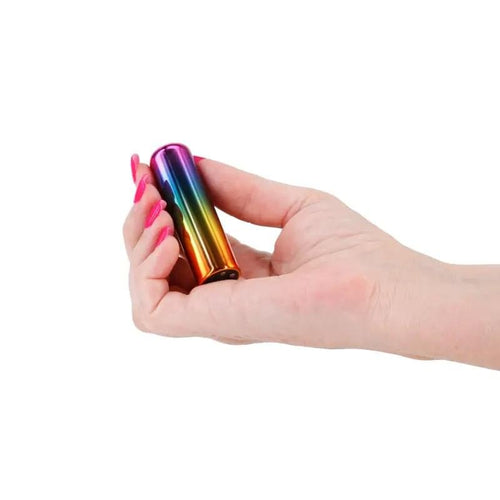 Chroma Rainbow - Small - Metallic Rainbow 6.8 cm USB Rechargeable Bullet NS Novelties Discreet Intimate Essentials.