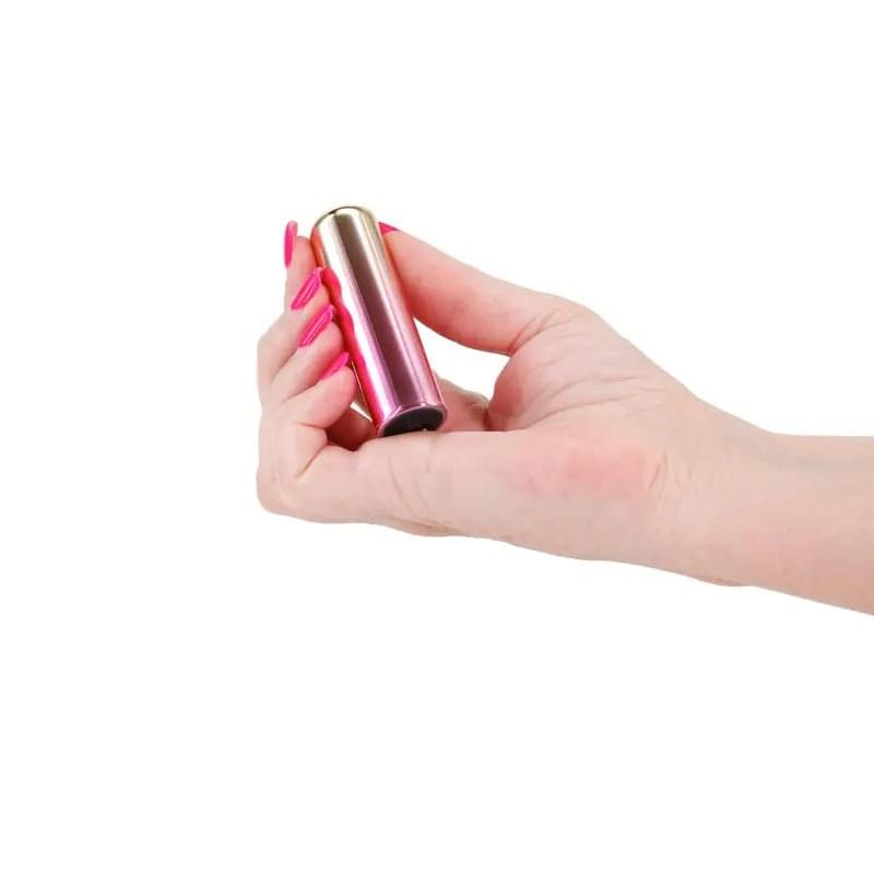 Chroma Sunrise - Small - Metallic Pink/Gold 6.8 cm USB Rechargeable Bullet NS Novelties Discreet Intimate Essentials.