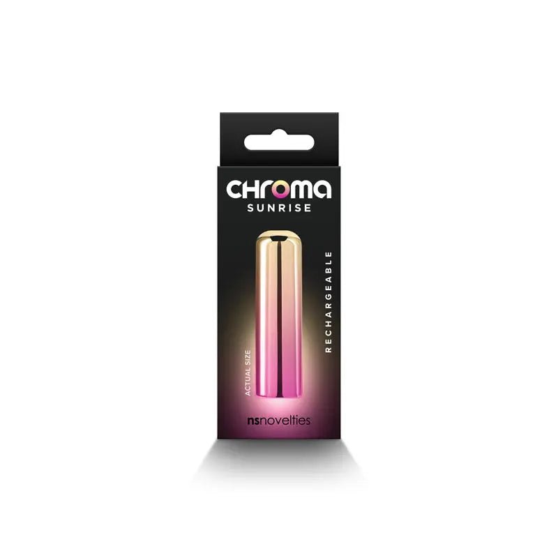 Shop affordable quality Chroma Sunrise - Small - Metallic Pink/Gold 6.8 cm USB Rechargeable Bullet - Discreet Intimate Essentials - BULLETS & EGGS - NS Novelties