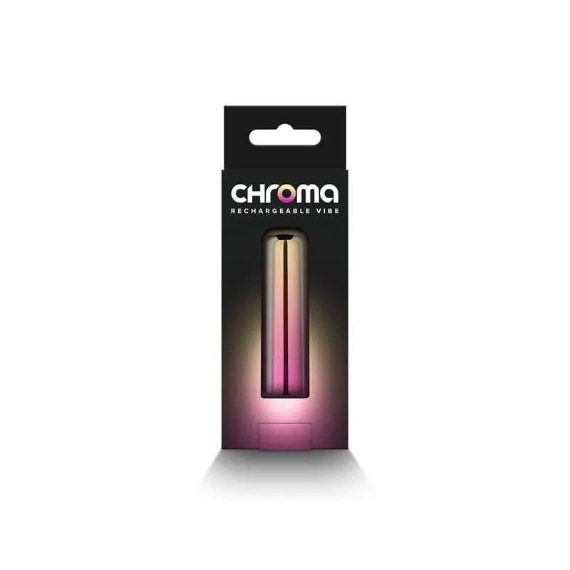 Chroma Sunrise - Small - Metallic Pink/Gold 6.8 cm USB Rechargeable Bullet NS Novelties Discreet Intimate Essentials.