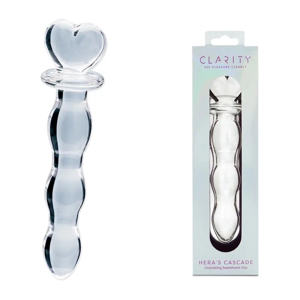 Clarity - Hera's Cascade -  15 cm Glass Dildo Creative Conceptions Discreet Intimate Essentials.