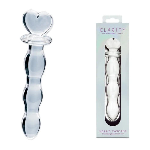 Clarity - Hera's Cascade -  15 cm Glass Dildo Creative Conceptions Discreet Intimate Essentials.