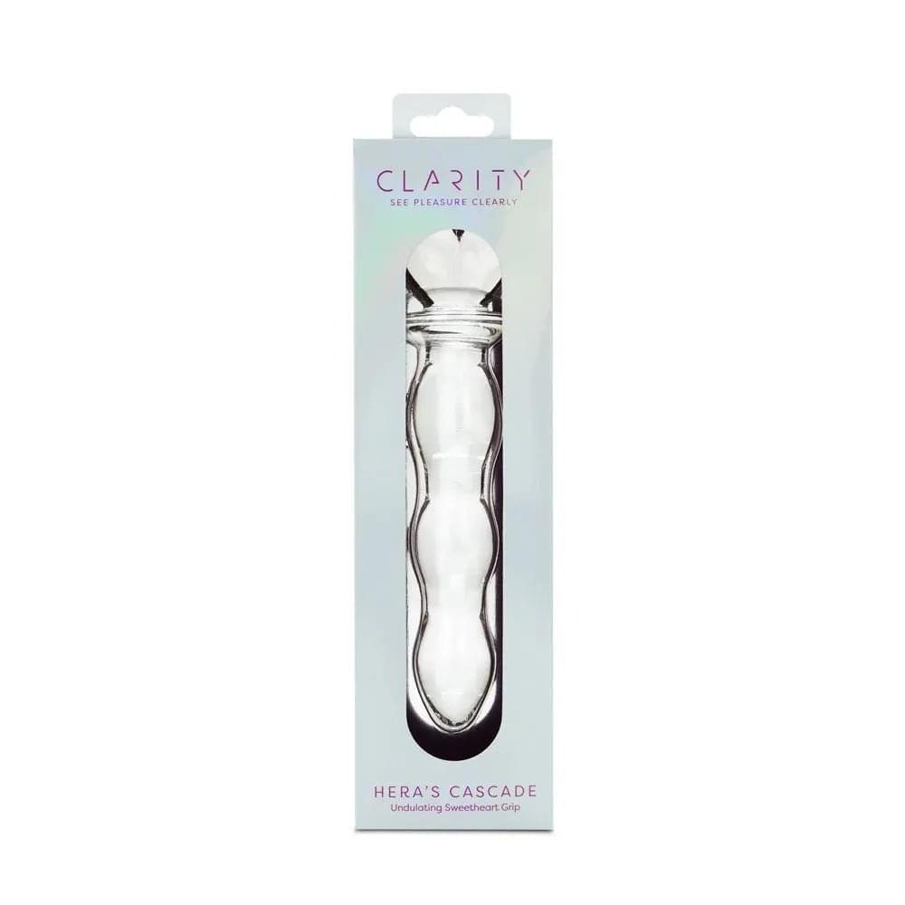 Clarity - Hera's Cascade -  15 cm Glass Dildo Creative Conceptions Discreet Intimate Essentials.