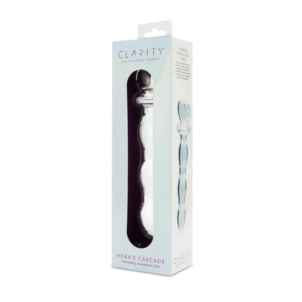 Clarity - Hera's Cascade -  15 cm Glass Dildo Creative Conceptions Discreet Intimate Essentials.
