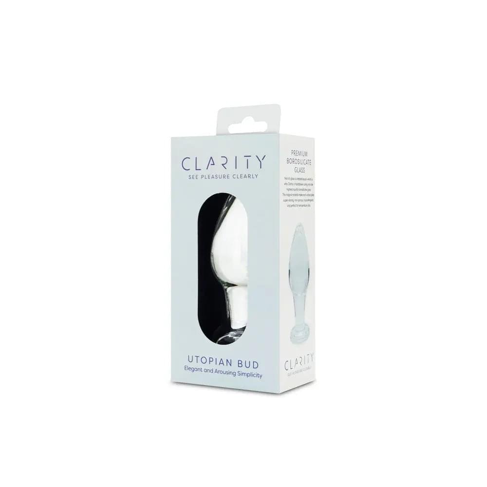 Clarity - Utopian Bud -  8.9 cm Glass Butt Plug Creative Conceptions Discreet Intimate Essentials.