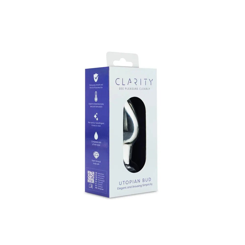 Shop affordable quality Clarity - Utopian Bud - 8.9 cm Glass Butt Plug - Discreet Intimate Essentials - GLASS TOYS - Creative Conceptions