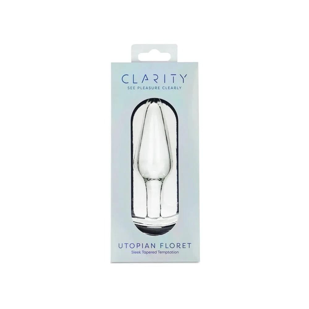 Clarity - Utopian Floret -  11 cm Glass Butt Plug Creative Conceptions Discreet Intimate Essentials.