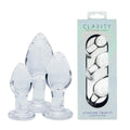 Clarity - Utopian Trinity -  Glass Butt Plugs - Set of 3 Sizes Creative Conceptions Discreet Intimate Essentials.