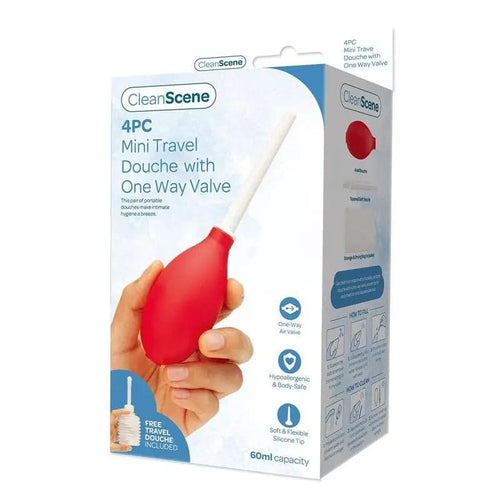 CleanScene 4 Piece Mini Travel Douche with One Way Valve - 60 ml Capacity with Free Travel Douche Included Xgen Products Discreet Intimate Essentials.