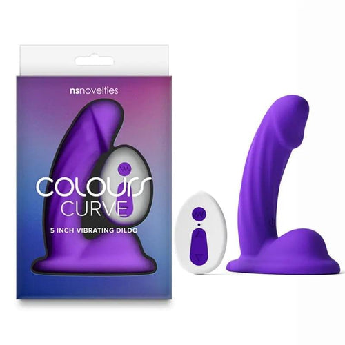 Colours Curve - Vibrating 5'' Dildo -  -  12.6 cm USB Rechargeable Vibrating Dildo with Wireless Remote NS Novelties Discreet Intimate Essentials.