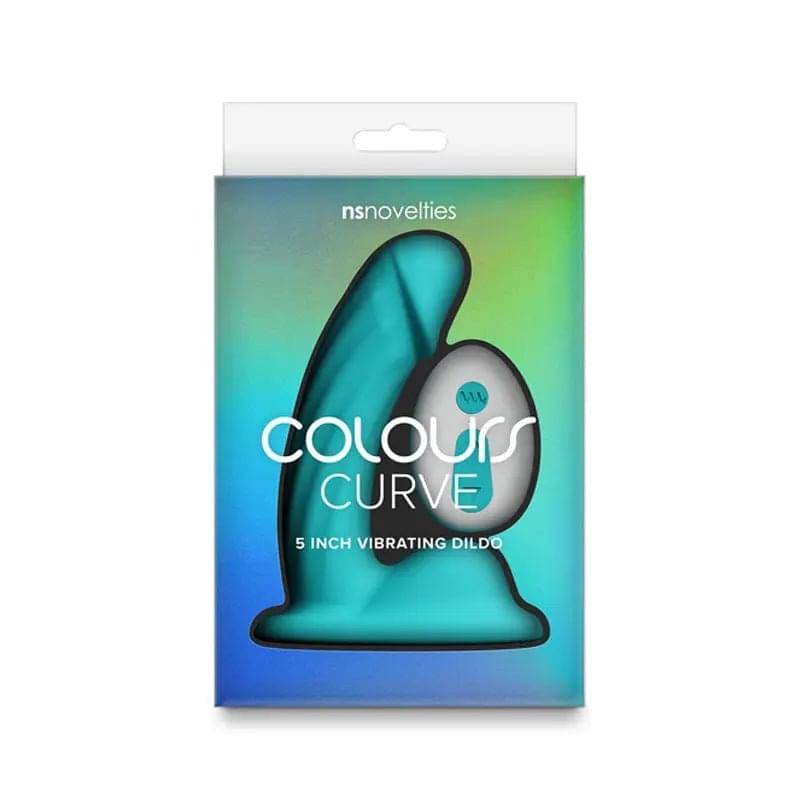 Colours Curve - Vibrating 5'' Dildo - Teal - Teal 12.6 cm USB Rechargeable Vibrating Dildo with Wireless Remote NS Novelties Discreet Intimate Essentials.