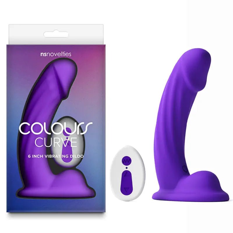Shop affordable quality Colours Curve - Vibrating 6'' Dildo - 16.4 cm USB Rechargeable Vibrating Dildo with Wireless Remote - Discreet Intimate Essentials - DONGS - NS Novelties