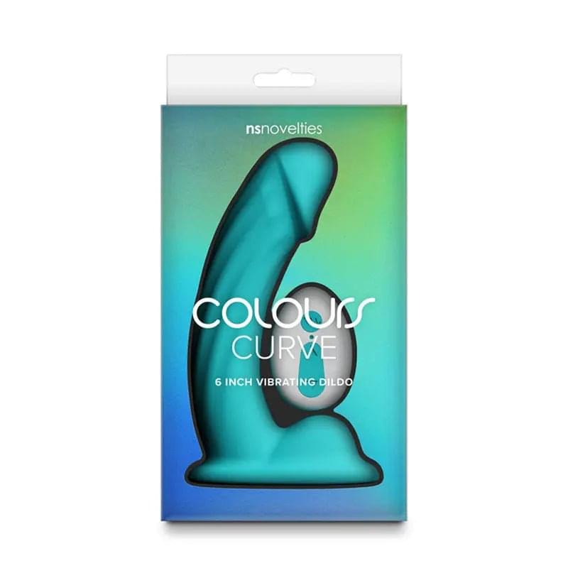 Colours Curve - Vibrating 6'' Dildo - Teal - Teal 16.4 cm USB Rechargeable Vibrating Dildo with Wireless Remote NS Novelties Discreet Intimate Essentials.