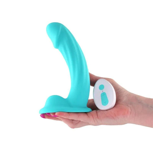 Colours Curve - Vibrating 6'' Dildo - Teal - Teal 16.4 cm USB Rechargeable Vibrating Dildo with Wireless Remote NS Novelties Discreet Intimate Essentials.