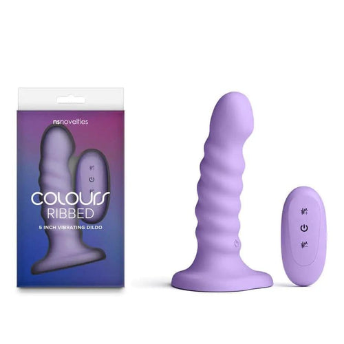 Colours Ribbed - 5'' Vibrating Dildo -  -  14.5 cm USB Rechargeable Vibrating Dildo with Wireless Remote NS Novelties Discreet Intimate Essentials.