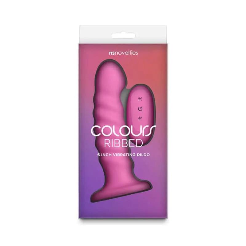 Colours Ribbed - 6'' Vibrating Dildo -  -  16.5 cm USB Rechargeable Vibrating Dildo with Wireless Remote NS Novelties Discreet Intimate Essentials.