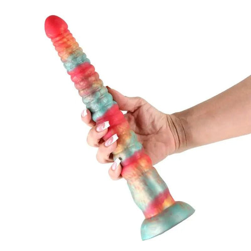 Colours Stacked - 12'' Dildo - Red/Gold - Red/Gold 30.6 cm Fantasy Dildo NS Novelties Discreet Intimate Essentials.