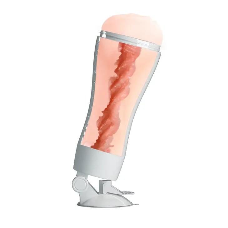 CRAZY BULL FLORA Vibrating Stroker -  USB Rechargeable Vibrating Squeezeable Vagina Stroker with Suction Base Crazy Bull Discreet Intimate Essentials.