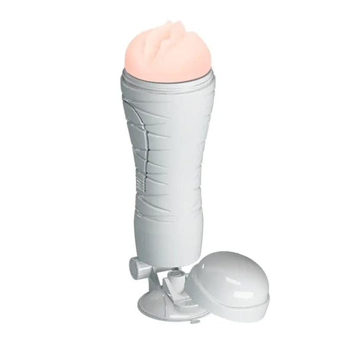 CRAZY BULL FLORA Vibrating Stroker -  USB Rechargeable Vibrating Squeezeable Vagina Stroker with Suction Base Crazy Bull Discreet Intimate Essentials.