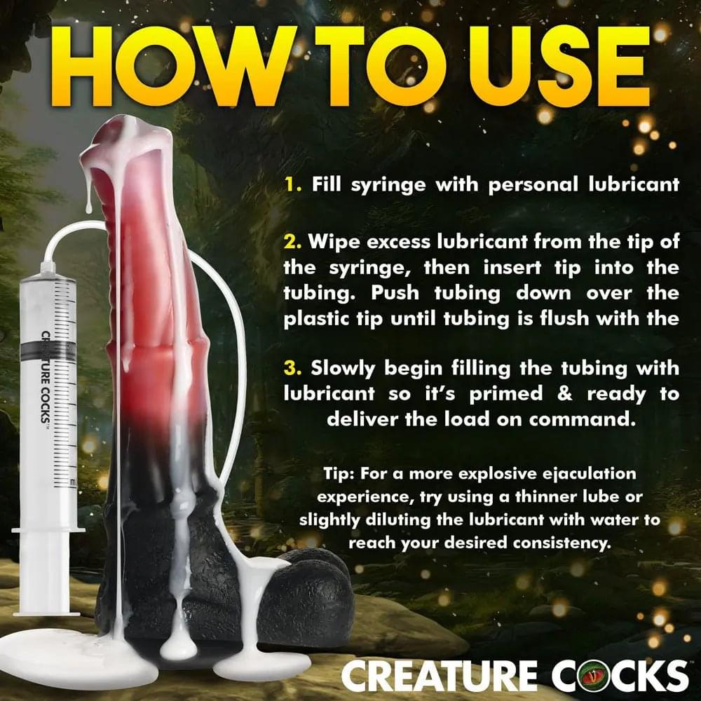 Creature Cocks Centaur Explosion - Pink/Black 24.5 cm Squirting Fantasy Dildo XR Brands Discreet Intimate Essentials.