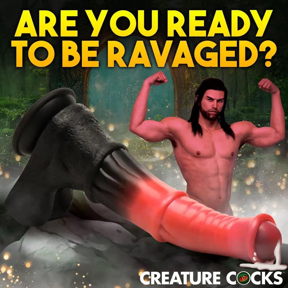 Creature Cocks Centaur Explosion - Pink/Black 24.5 cm Squirting Fantasy Dildo XR Brands Discreet Intimate Essentials.