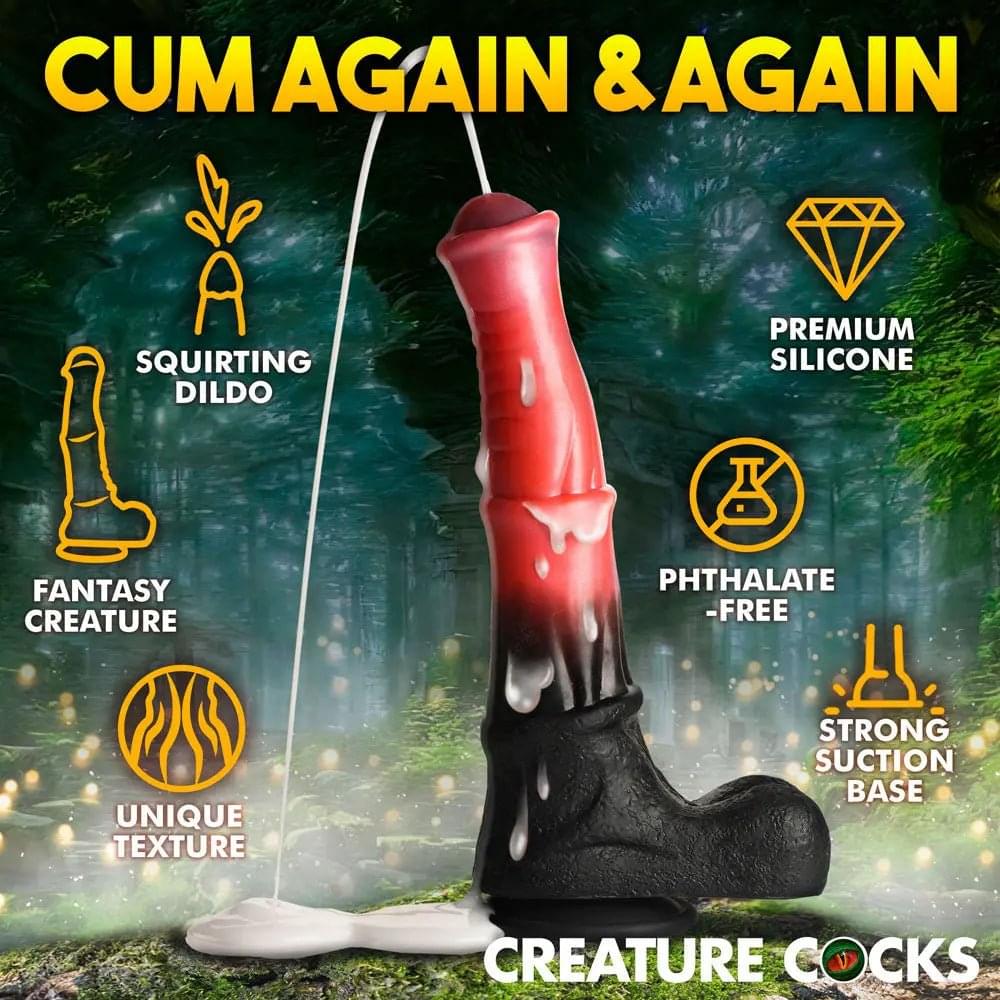 Creature Cocks Centaur Explosion - Pink/Black 24.5 cm Squirting Fantasy Dildo XR Brands Discreet Intimate Essentials.