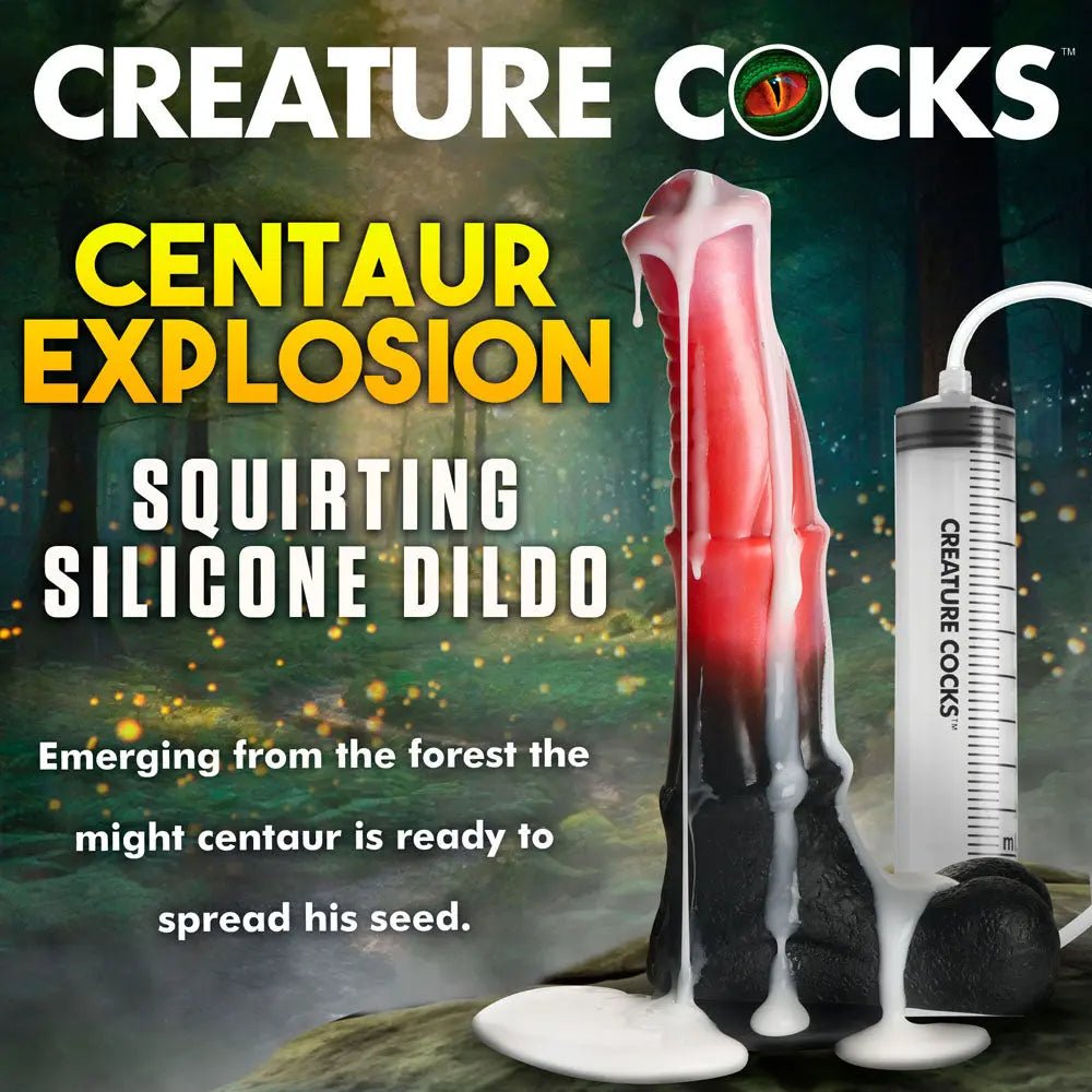 Shop affordable quality Creature Cocks Centaur Explosion - Pink/Black 24.5 cm Squirting Fantasy Dildo - Discreet Intimate Essentials - DONGS - XR Brands
