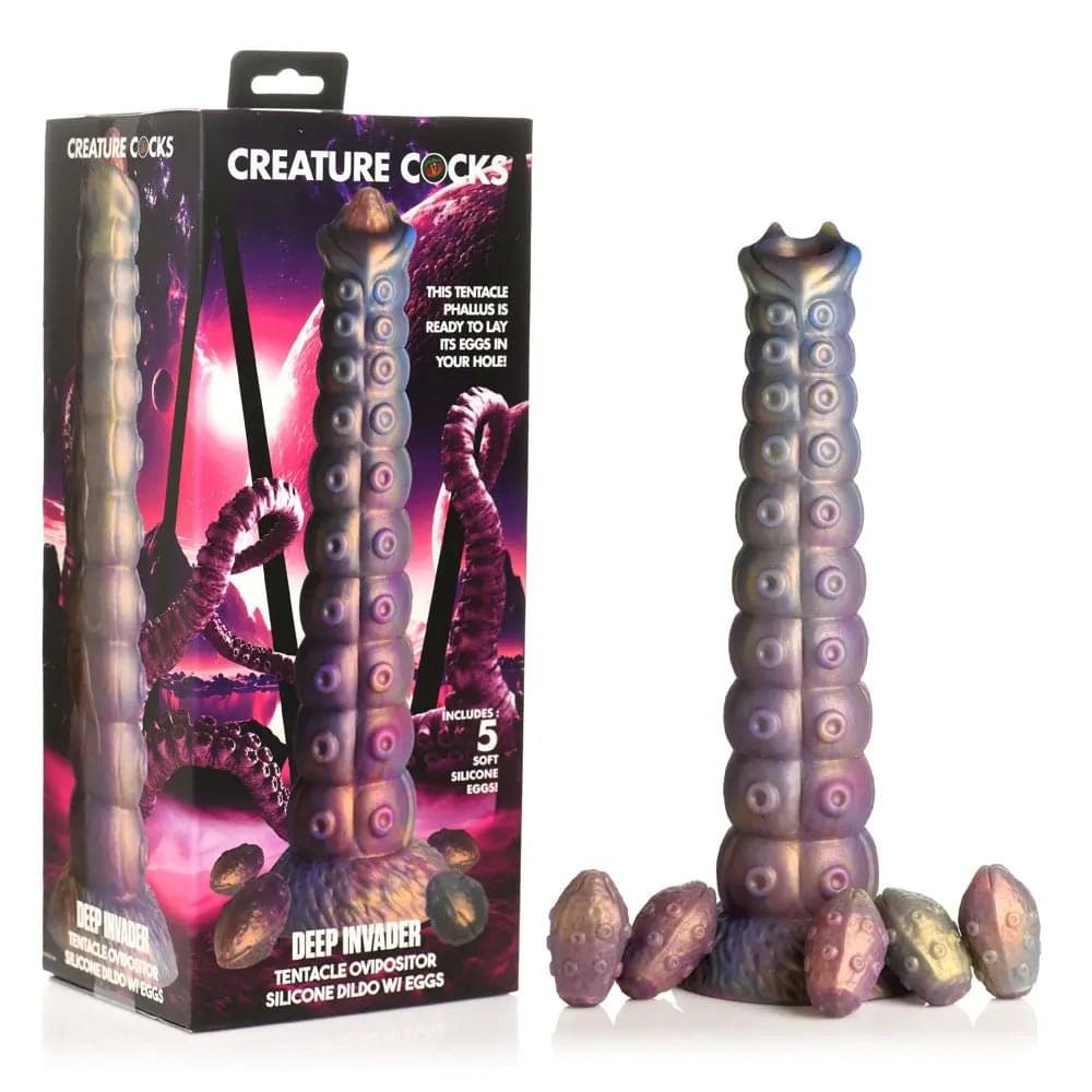 Creature Cocks Deep Invader - Multi-Coloured 22.9 cm Ovipositor Fantasy Dildo XR Brands Discreet Intimate Essentials.