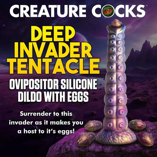 Creature Cocks Deep Invader - Multi-Coloured 22.9 cm Ovipositor Fantasy Dildo XR Brands Discreet Intimate Essentials.