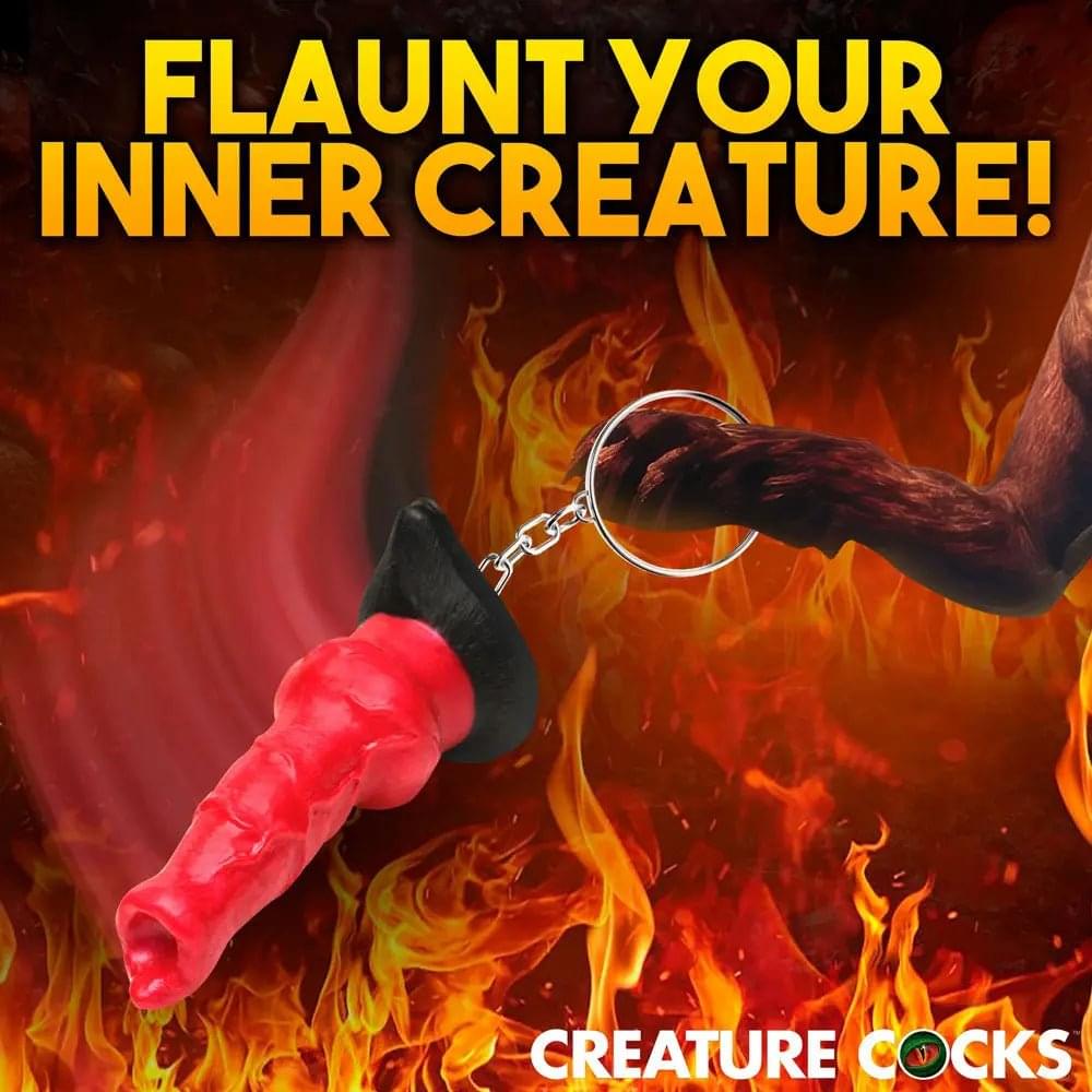 Creature Cocks Hell-Hound Keychain - Novelty Fantasy Dildo Keyring XR Brands Discreet Intimate Essentials.