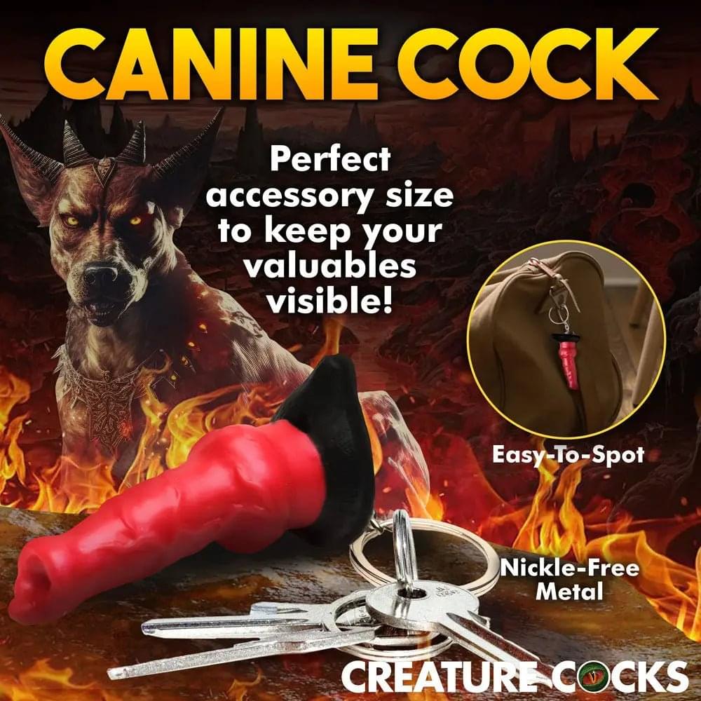 Creature Cocks Hell-Hound Keychain - Novelty Fantasy Dildo Keyring XR Brands Discreet Intimate Essentials.