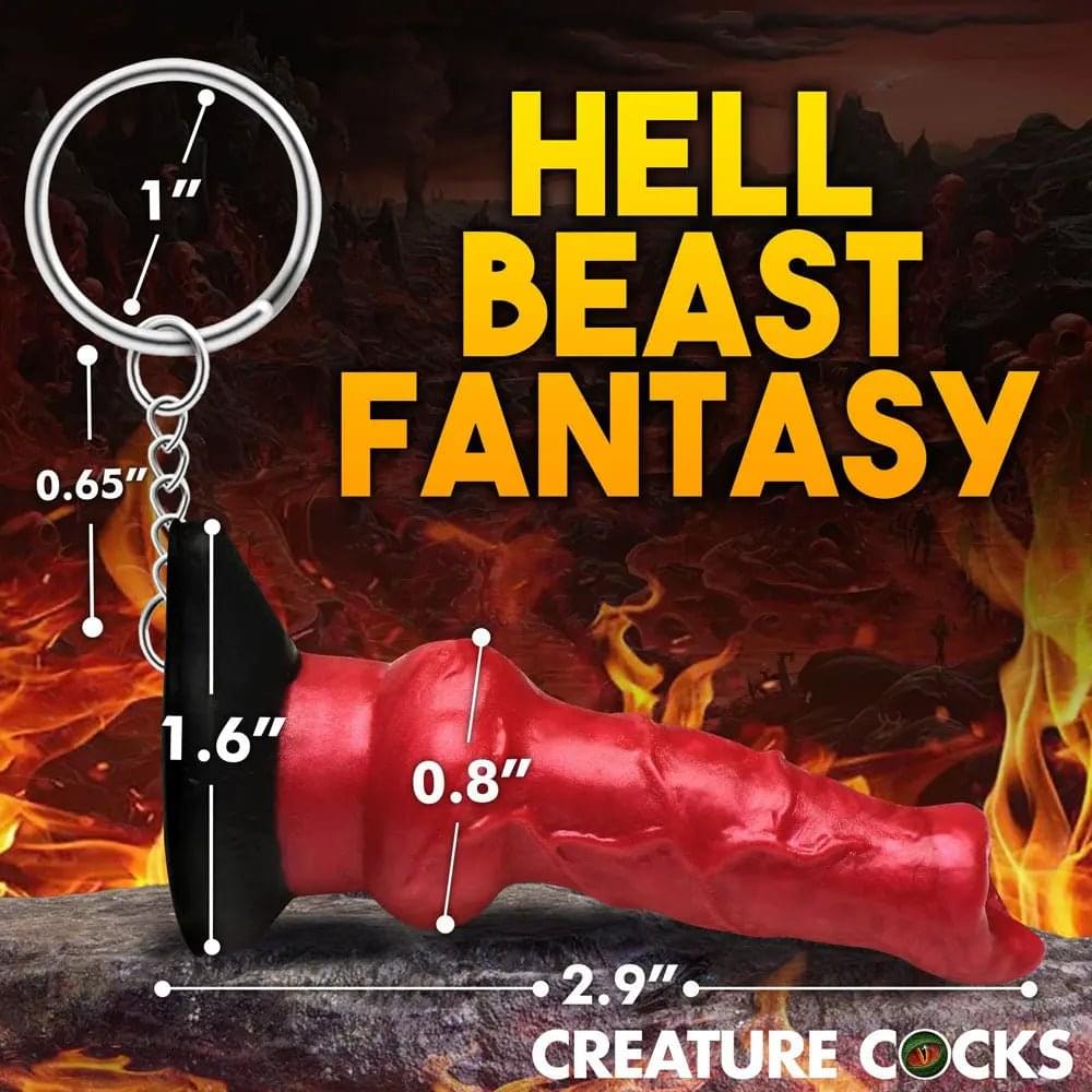 Creature Cocks Hell-Hound Keychain - Novelty Fantasy Dildo Keyring XR Brands Discreet Intimate Essentials.