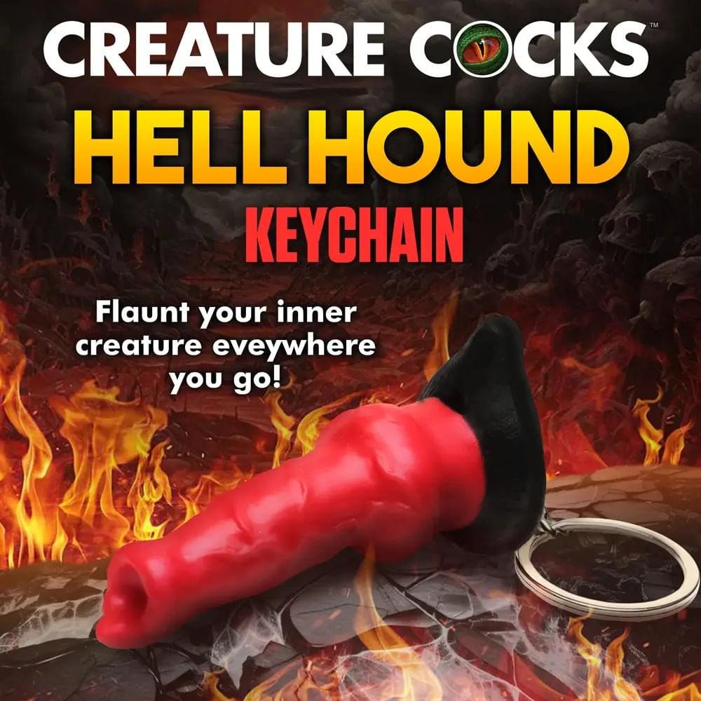 Creature Cocks Hell-Hound Keychain - Novelty Fantasy Dildo Keyring XR Brands Discreet Intimate Essentials.