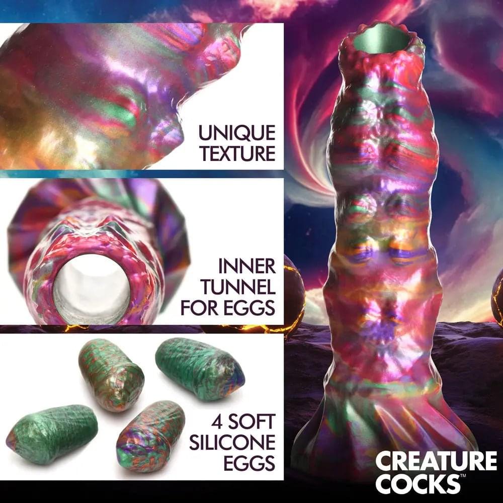 Creature Cocks Larva Silicone Dildo -  22.9 cm Fantasy Dildo with Eggs XR Brands Discreet Intimate Essentials.