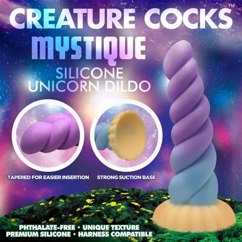 Shop affordable quality Creature Cocks Mystique Silicone Unicorn Dildo - 21 cm Fantasy Dildo - Discreet Intimate Essentials - DONGS - XR Brands