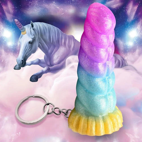 Creature Cocks Mystique Unicorn Keychain - Novelty Fantasy Dildo Keyring XR Brands Discreet Intimate Essentials.