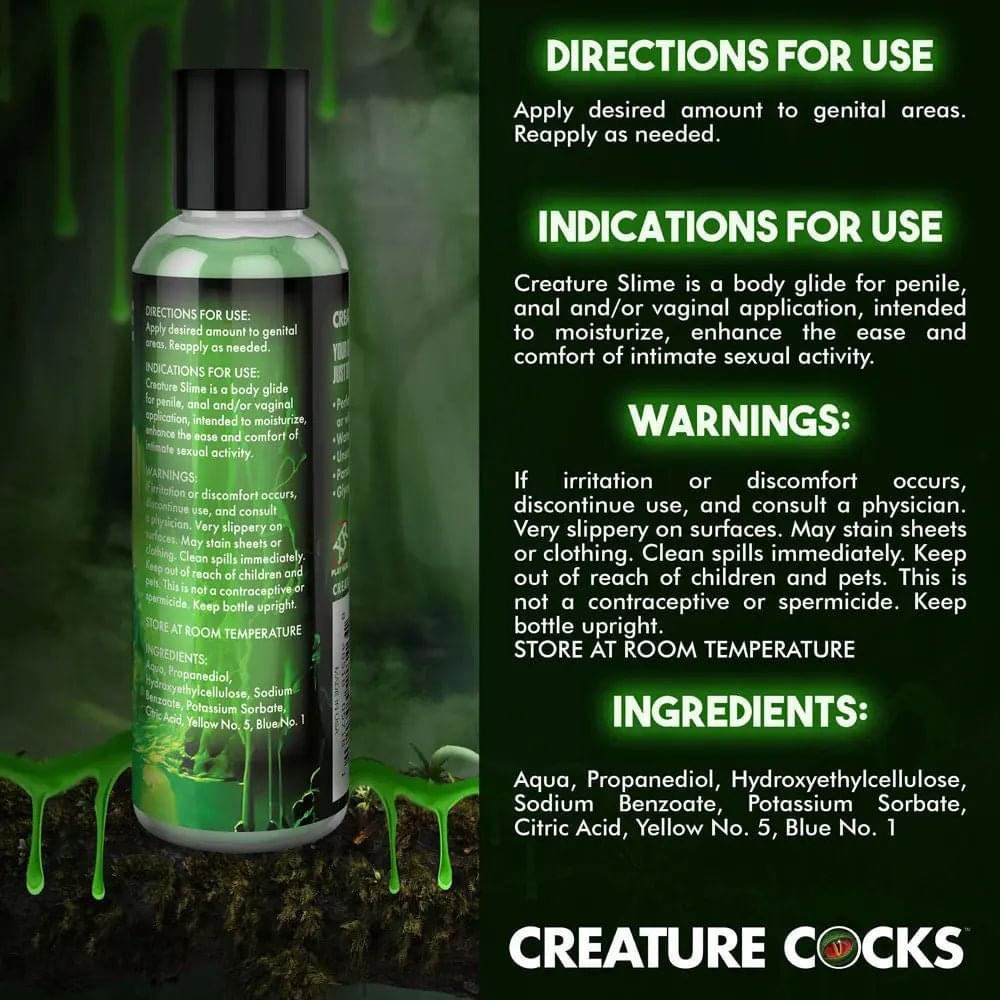 Creature Slime by Creature Cocks -  Slime -  Water Based Lubricant - 118 ml Bottle XR Brands Discreet Intimate Essentials.