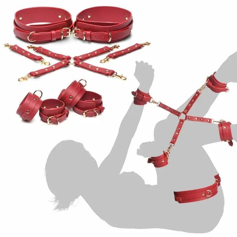 Crimson Captive Thigh Wrist Ankle Hog Tie Restraints Master Series Discreet Intimate Essentials.